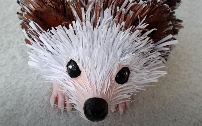 cute DIY craft project of realistic hedgehog