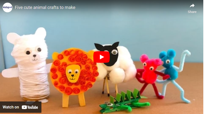 youtube art, craft materails animals, lion, sheep, mouse, teddy and lion