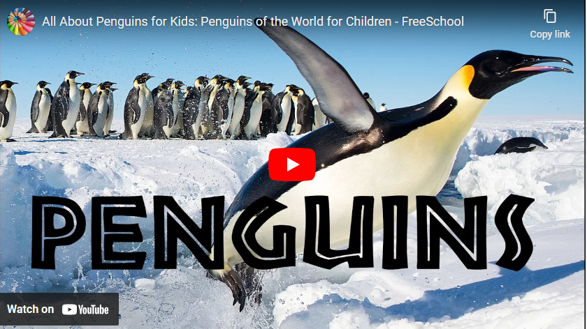 youtube art penguins in a line at back with penguin at front