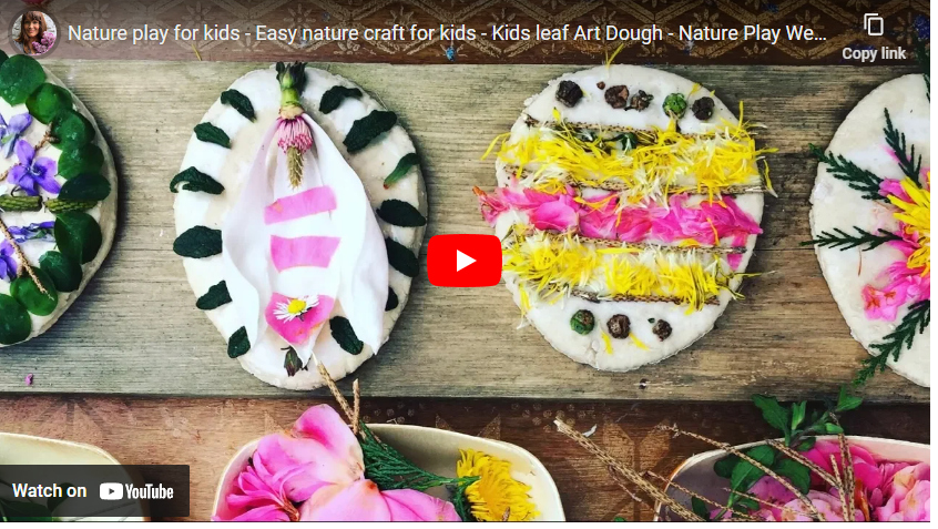 youtube art, examples of art dough using natural materials to decorate
