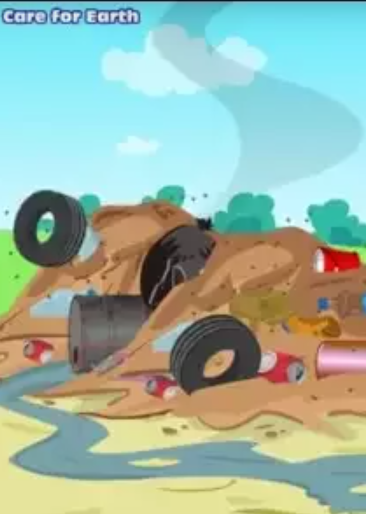 cartoon image of a rubbish dump