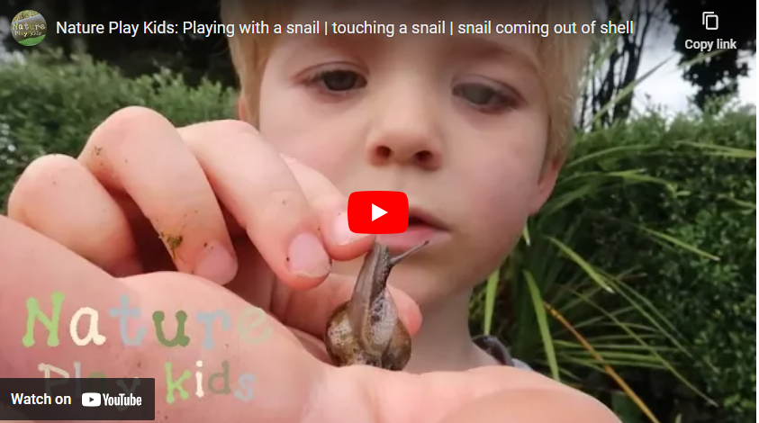 youtube art, child holding snail