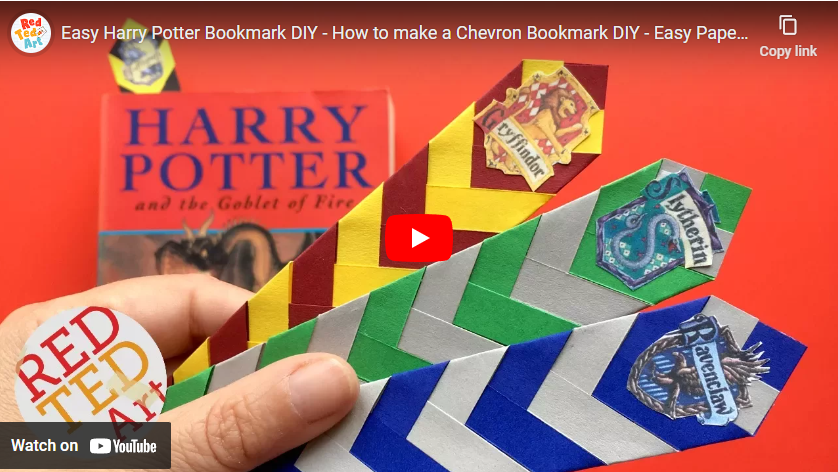 youtube art, paper bookmarks in harry potter style