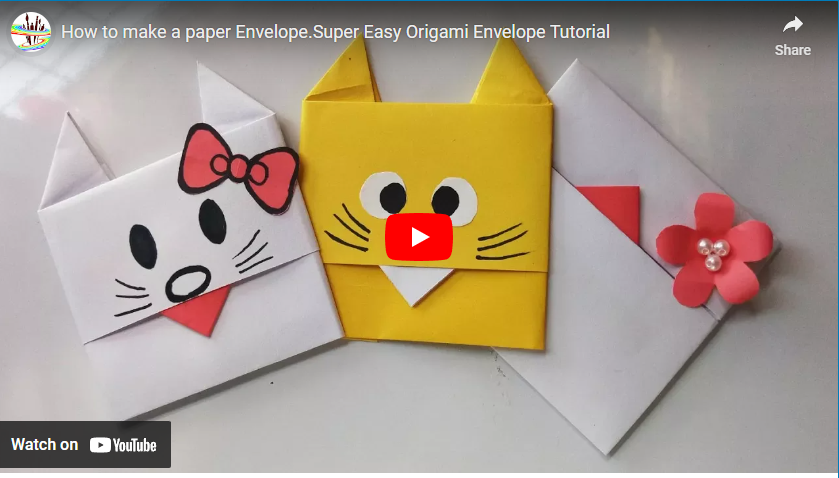 youtube art, paper envelopes depicting animals