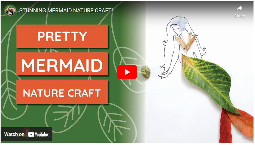 youtube art drawing of mermaid with leaves for her body and tail
