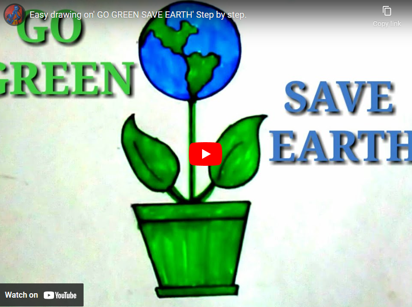 youtube art drawing of flower pot and plant but earth is flower
