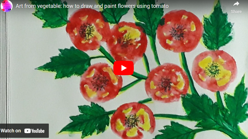 art made with tomato stamps